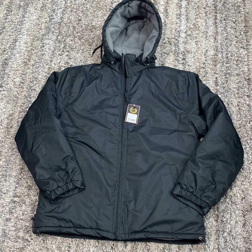 NWT victory sport wear men’s black fleece lined jacket, outerwear size medium